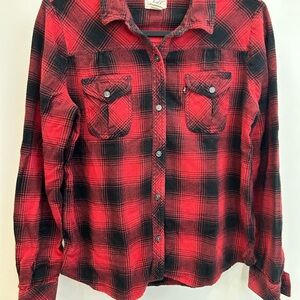 Vintage Levi’s buffalo plaid flannel shirt size medium